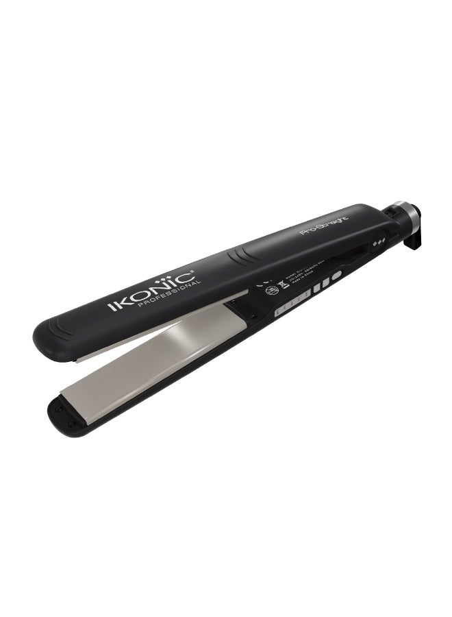 Ikonic Pro Straight Hair Straightener Black Ergonomic Slim Design Adjustable Heat Up to 230°C Floating Titanium Plates Auto Shut-Off 360° Swivel Cord Travel-Friendly All Hair Type - Image 1
